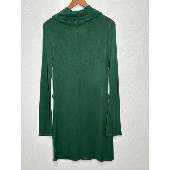 VTG Frederick’s of Hollywood Cowl Neck Body Sweater Dress S Forest Green Glam - Picture 5 of 11